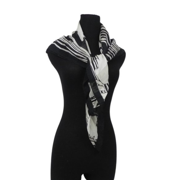 100% Silk Sheer Scarf Vintage - Picture 3 of 7